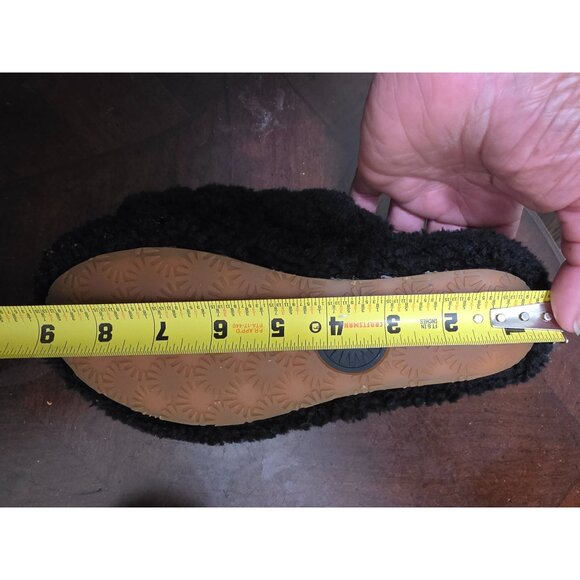 UGG Fluff Yeah Slide Slippers Black Womens Size 6 Sheepskin Wool - Picture 10 of 10